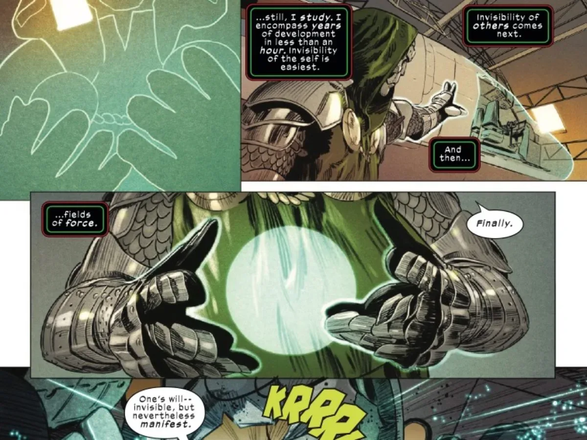 Doctor Doom inhabiting Susan Storm’s body in Doomquest #5