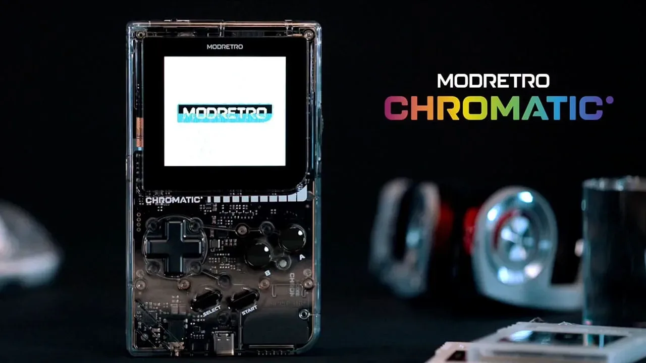 Clear transparent Chromatic with the ModRetro loading screen