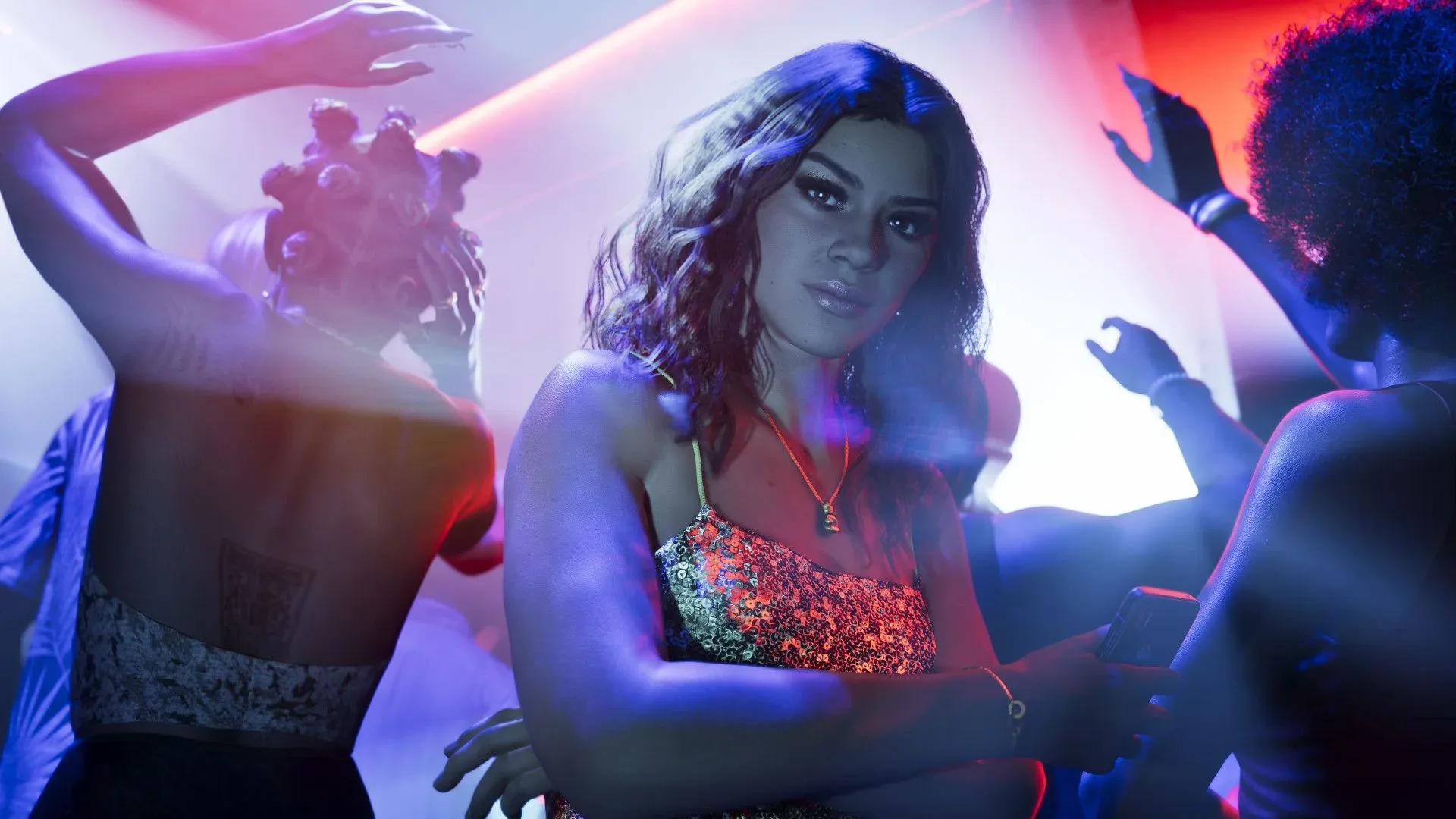 Jason and Lucia in Grand Theft Auto 6 during a nightclub scene