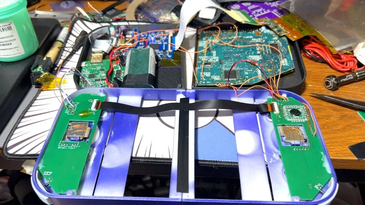 Inside of the folding PS2 console