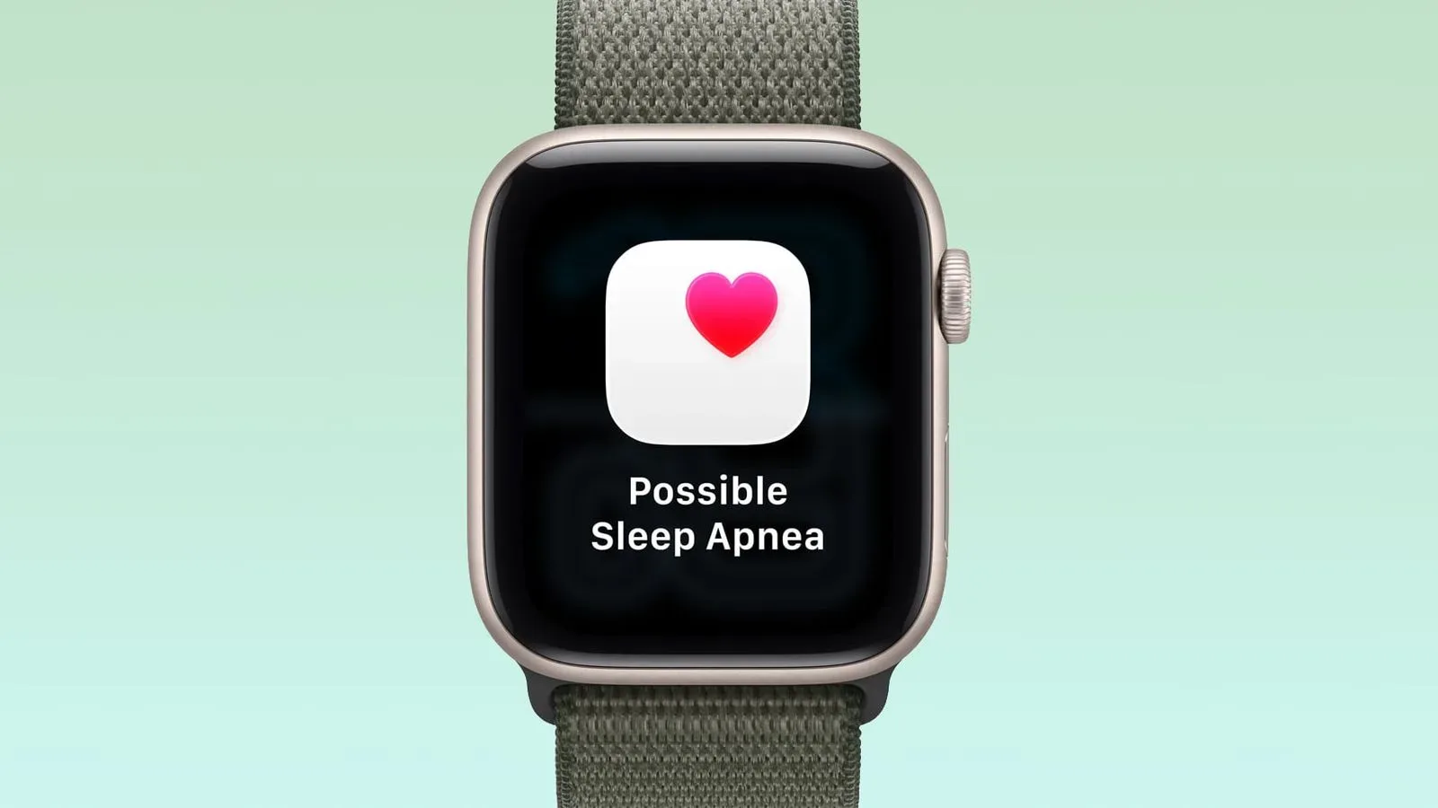 Apple Watch displaying a sleep health notification