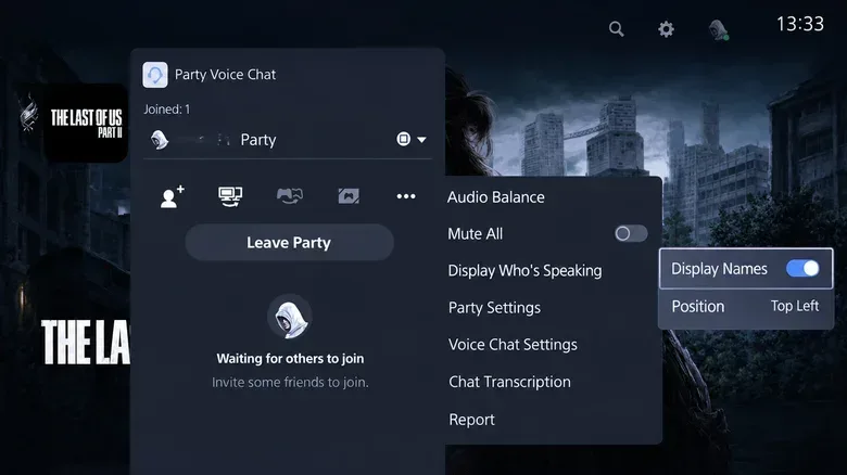 PS5 Voice Chat card with individual player volume controls
