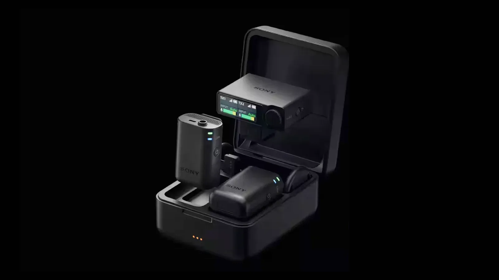 Sony ECM-W5 wireless microphone receiver with two transmitters