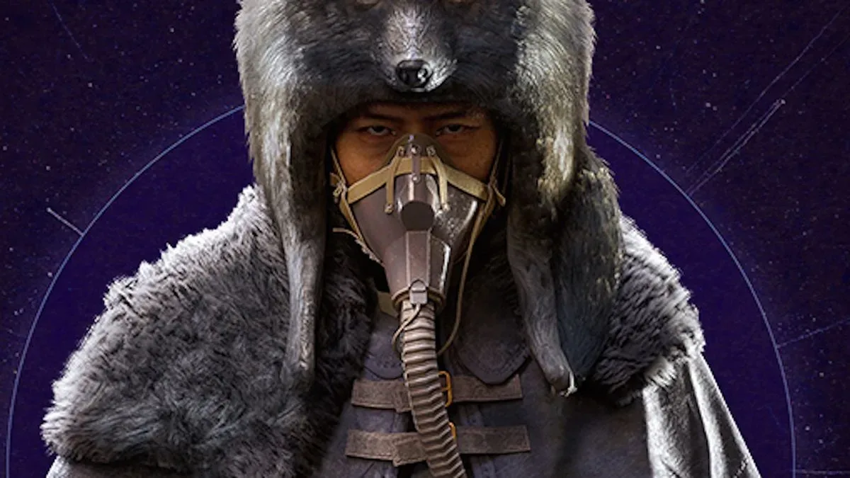 Arc Raiders character in wolf hood and gas mask