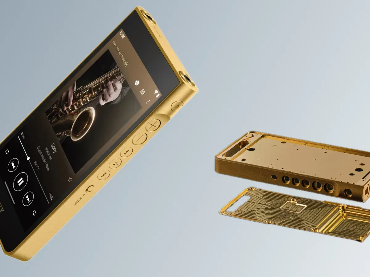 Close view of the NW-WM1ZM3 gold-plated oxygen-free copper chassis