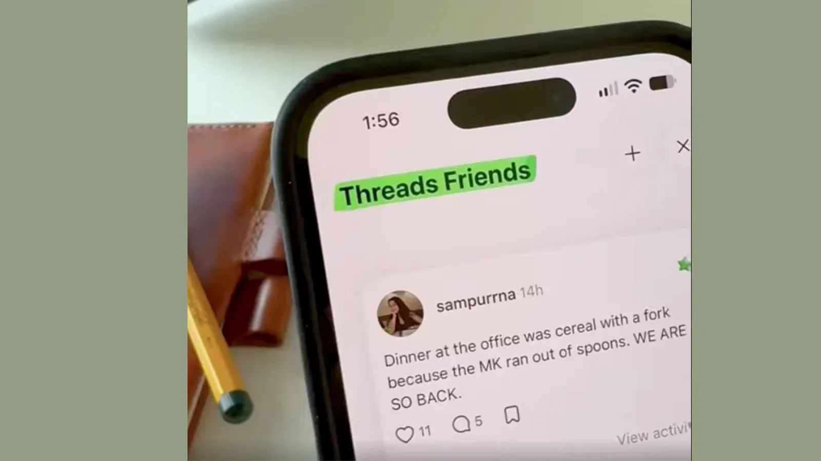 Threads Friends interface showing a smaller-audience post option