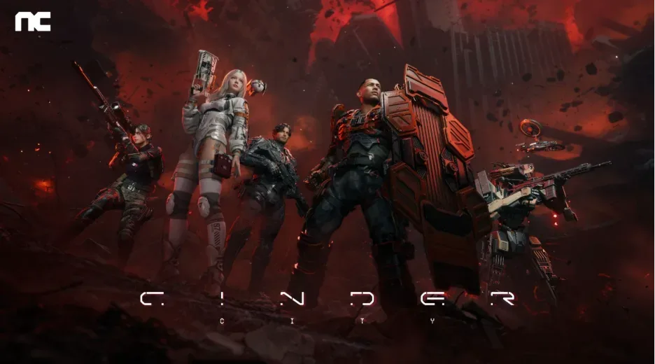 CINDER CITY Tactical Gear combat scene with futuristic equipment