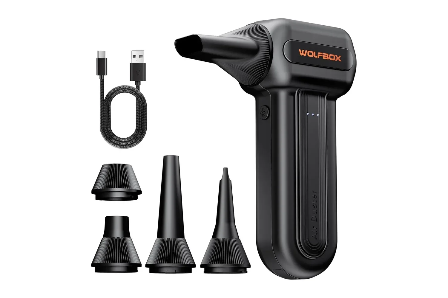 WOLFBOX MF60 rechargeable electric air duster with interchangeable cleaning tips