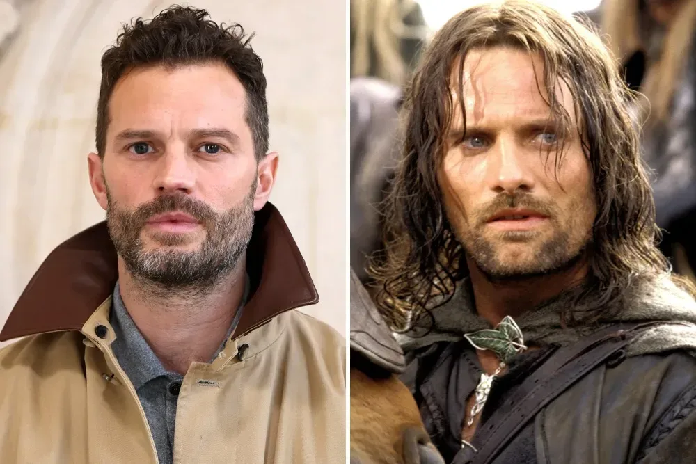 Jamie Dornan discussing his role as a younger Aragorn in The Lord of the Rings: The Hunt for Gollum