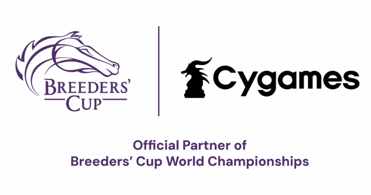 Cygames branding at the Breeders’ Cup Sprint starting gate