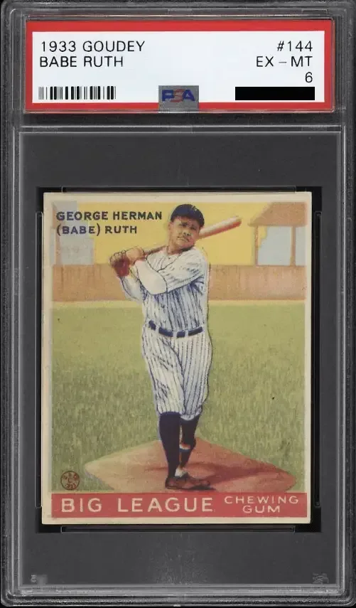 1933 Goudey Babe Ruth #144 graded PSA 6