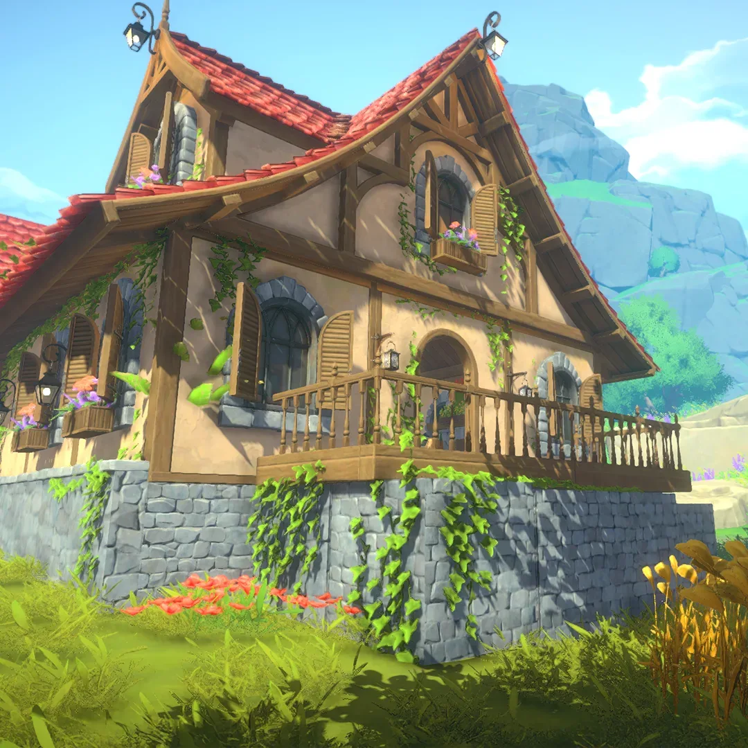 A customized Cozy Builder home using arches, gabled roofs and curved glass walls