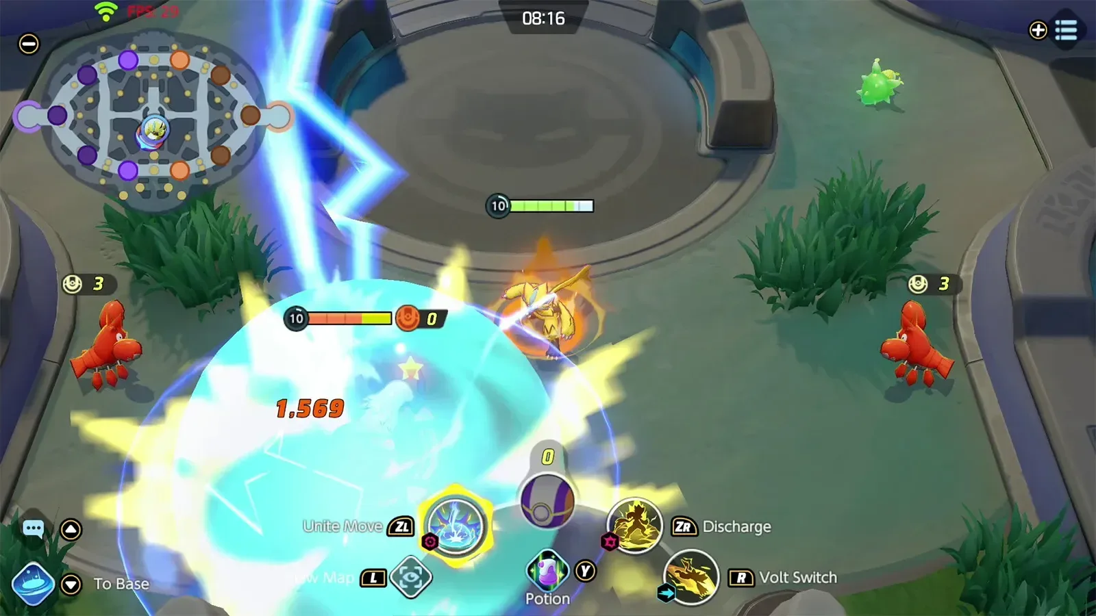 Pokémon Unite match showing a team battle before the game’s 2027 service closure