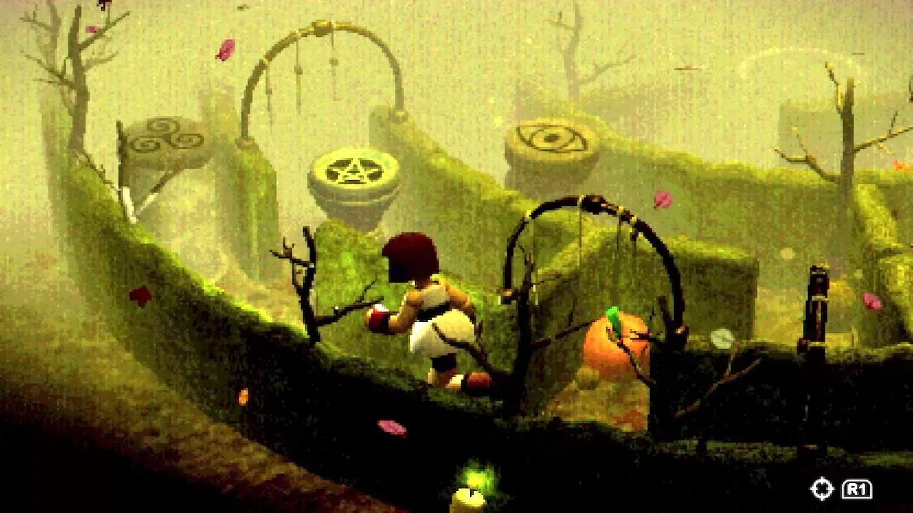 A girl explores a strange world.
