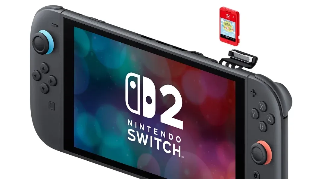 Nintendo Switch 2 game cases displayed on a retail shelf
