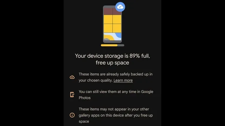 Android storage cleanup categories for duplicate and large files