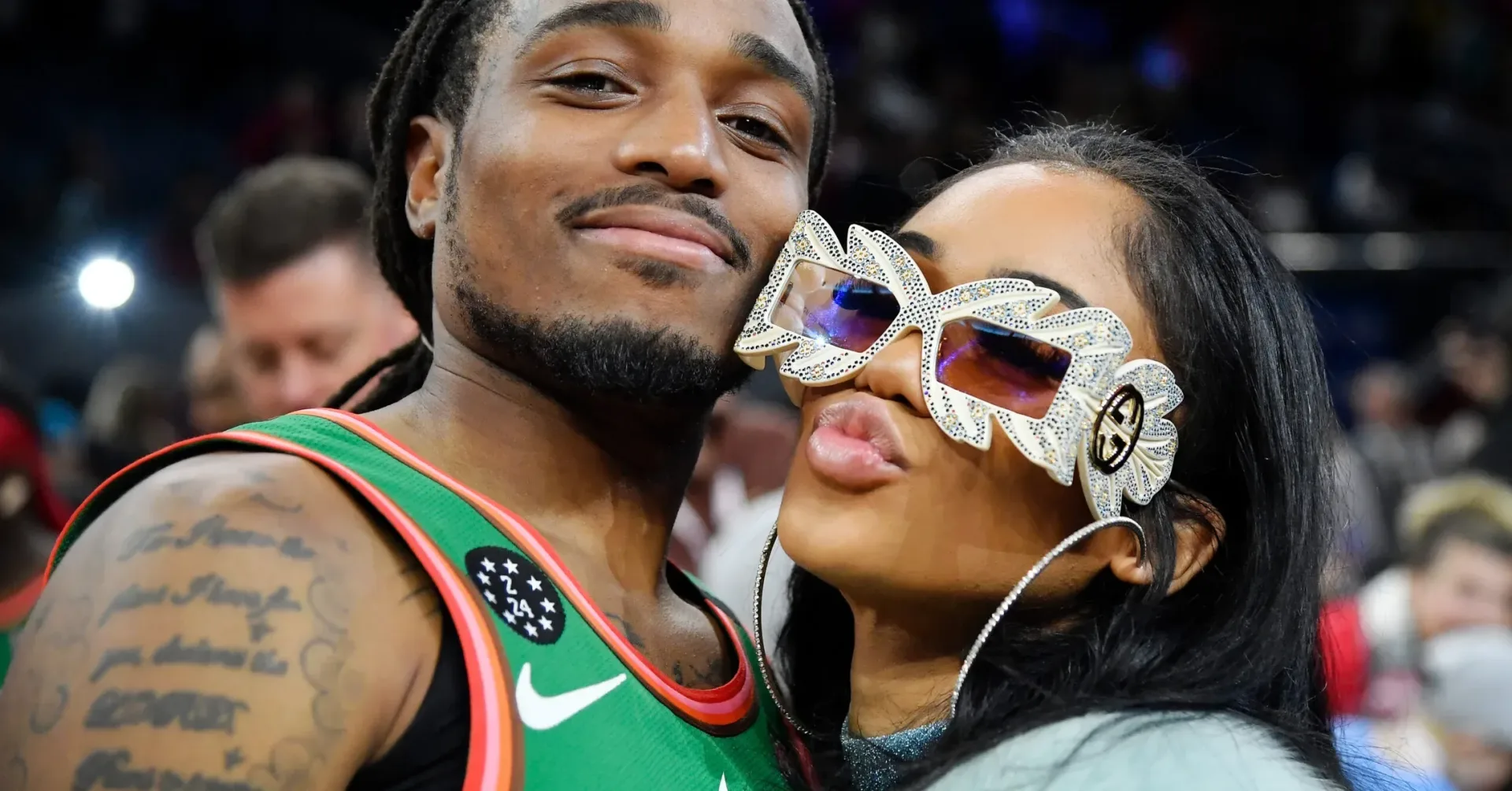 Custom white Bentley with snowflake details associated with Quavo and Saweetie