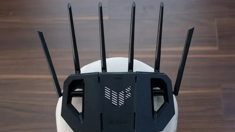 Wi-Fi router placed for stronger signal coverage in a home gaming room