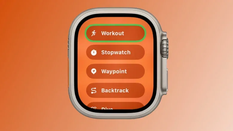 Apple Watch Ultra 4 Action Button settings with Workout and Shortcut options