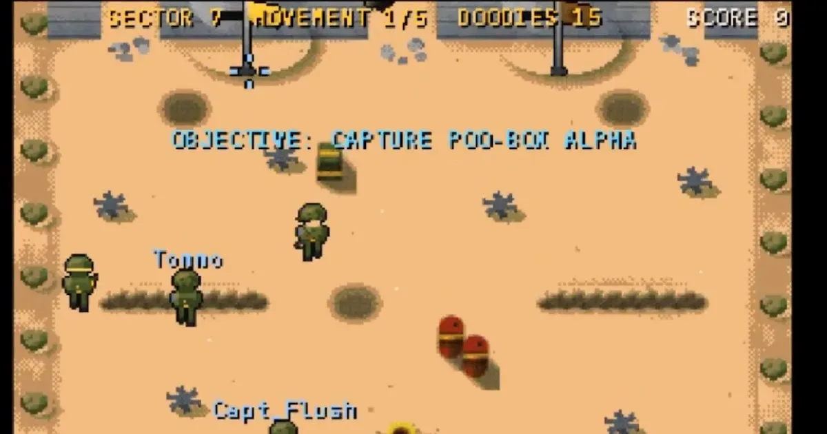 Squad Alpha confronting enemy vehicles in Doody Calls: Turd World War