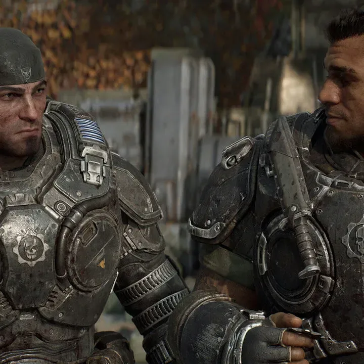 Marcus Fenix and Dom Santiago in Gears of War: E-Day