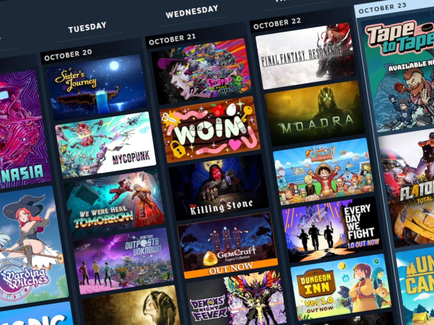 Steam's Personal Calendar view