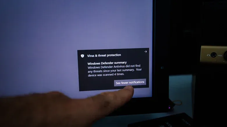 Cybersecurity warning concept for phishing links and suspicious downloads