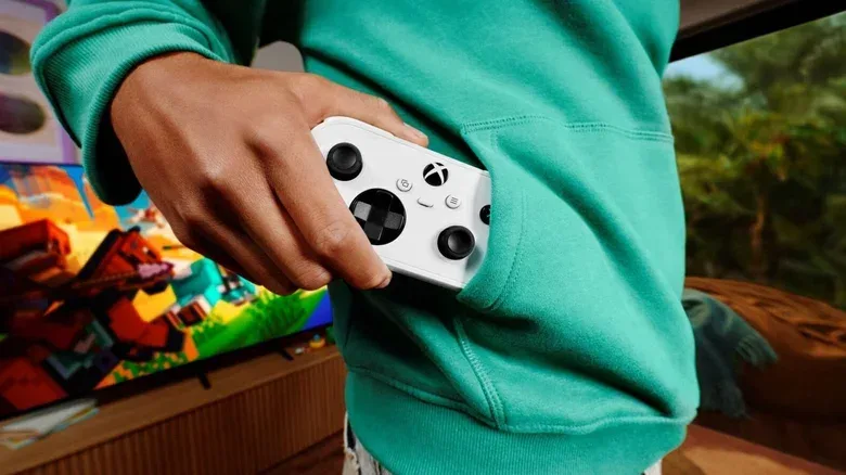 Close view of the Xbox Nano Controller’s compact standard control layout