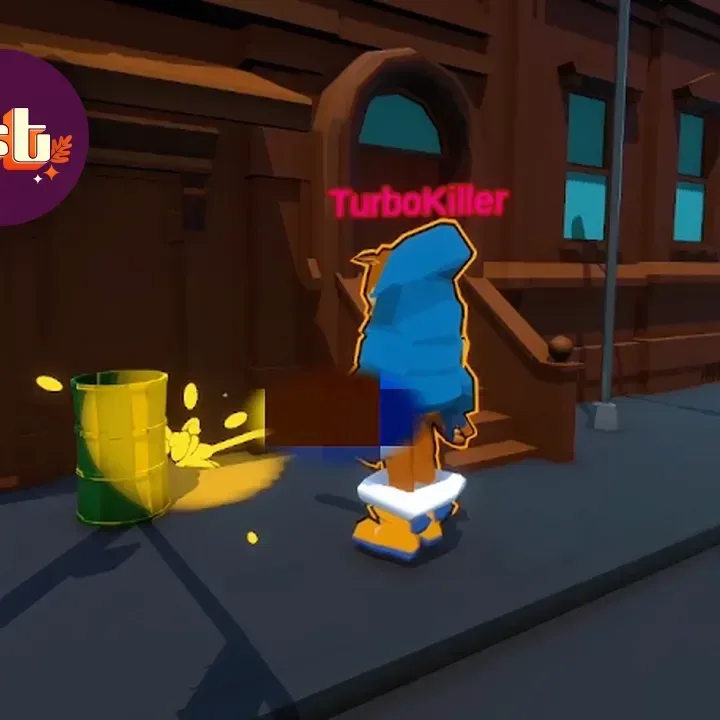 Urine Trouble: PEE V PEE gameplay showing players racing to claim objects on a city map