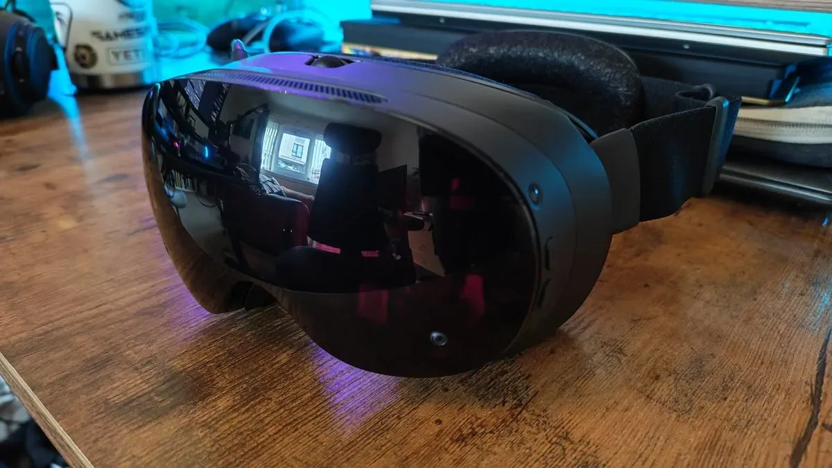 Steam Frame wireless VR headset with rear-balanced head strap