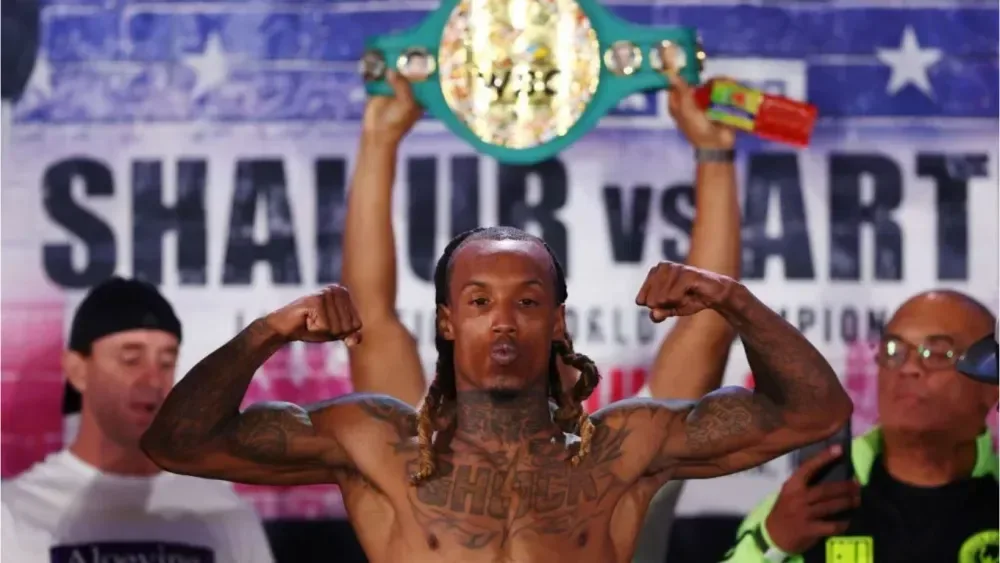 Boxing ring prepared for the Navarrete vs. Foster championship main event