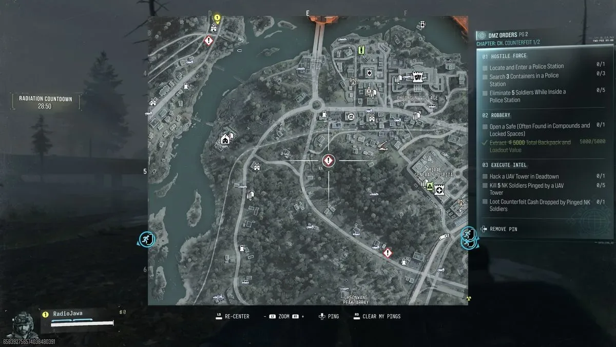 Radio tower locations in DMZ