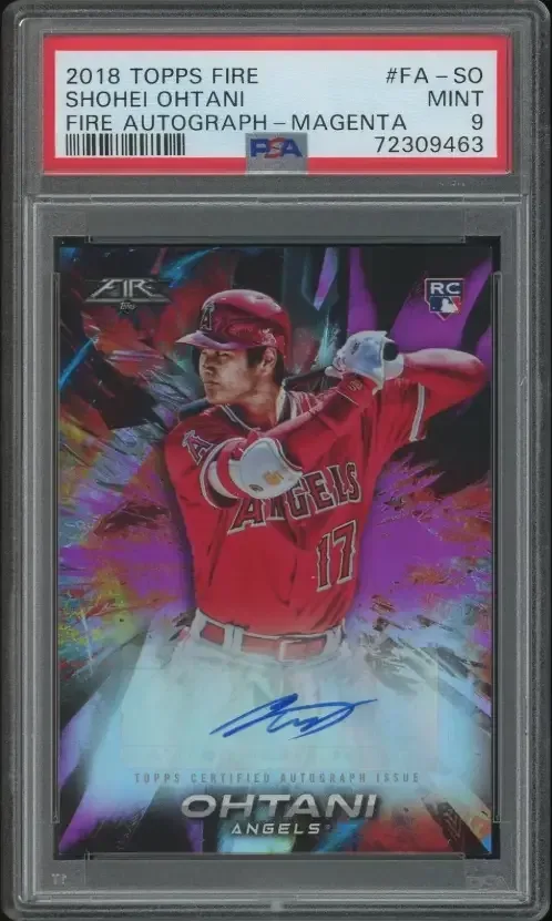 2018 Topps Fire Shohei Ohtani Inferno one-of-one rookie autograph patch card