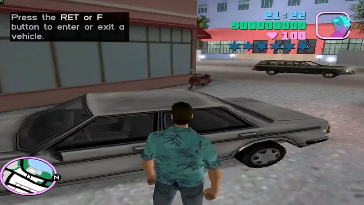 GTA: Vice City characters and world assets bouncing in sync with music through the ViceBounce mod