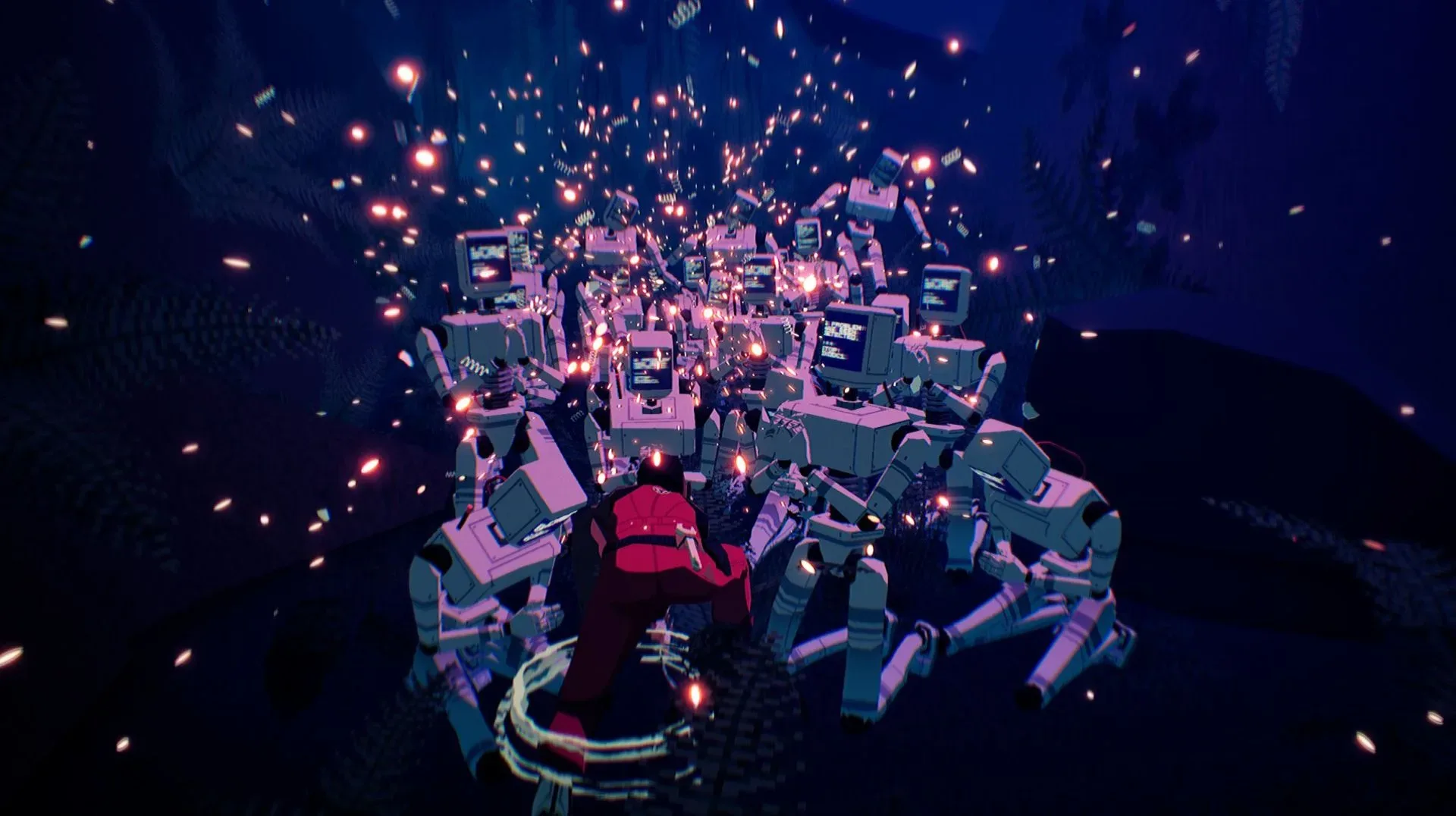 Robots inhabit the town in Virtue and a Sledgehammer