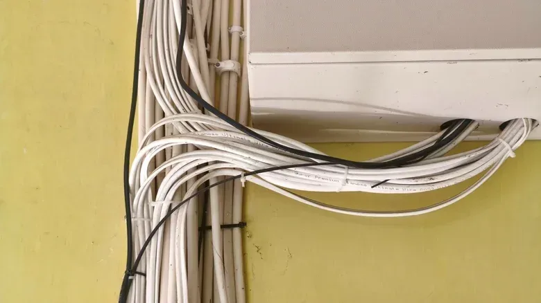 Ethernet cable jacket label with UV-resistant and PE material markings