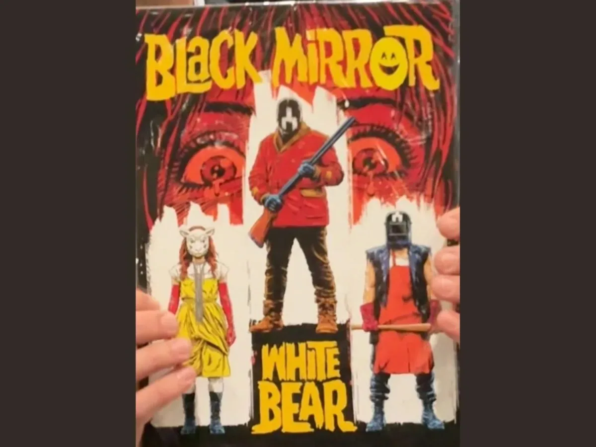 White Bear episode imagery showing phone-wielding observers
