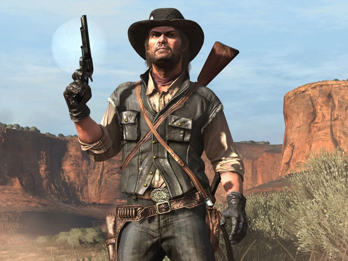 A screenshot of the upcoming PC port for Red Dead Redemption.