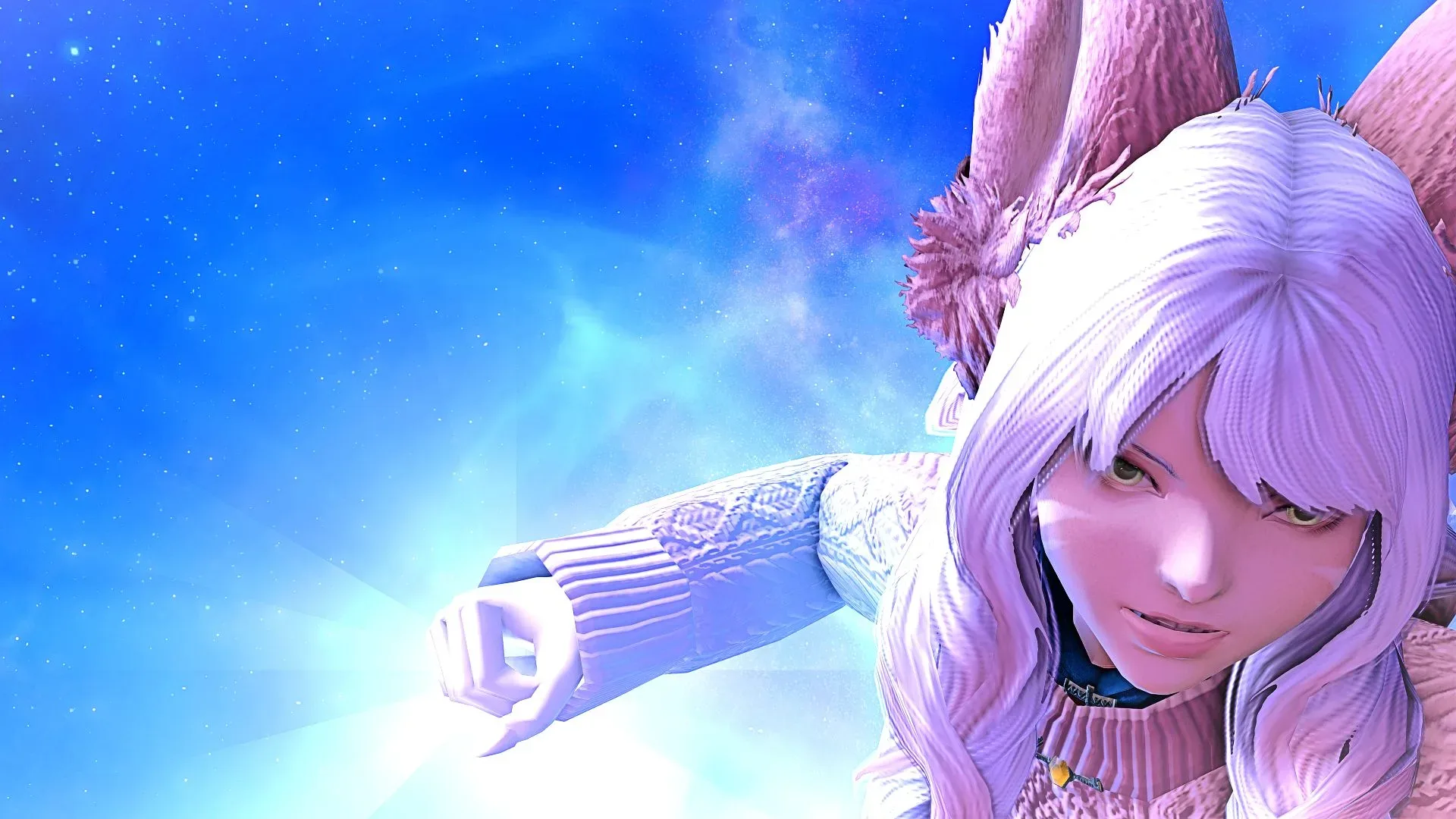 Final Fantasy 14 Keyboard Brawler typing prompt showing a word with an umlaut