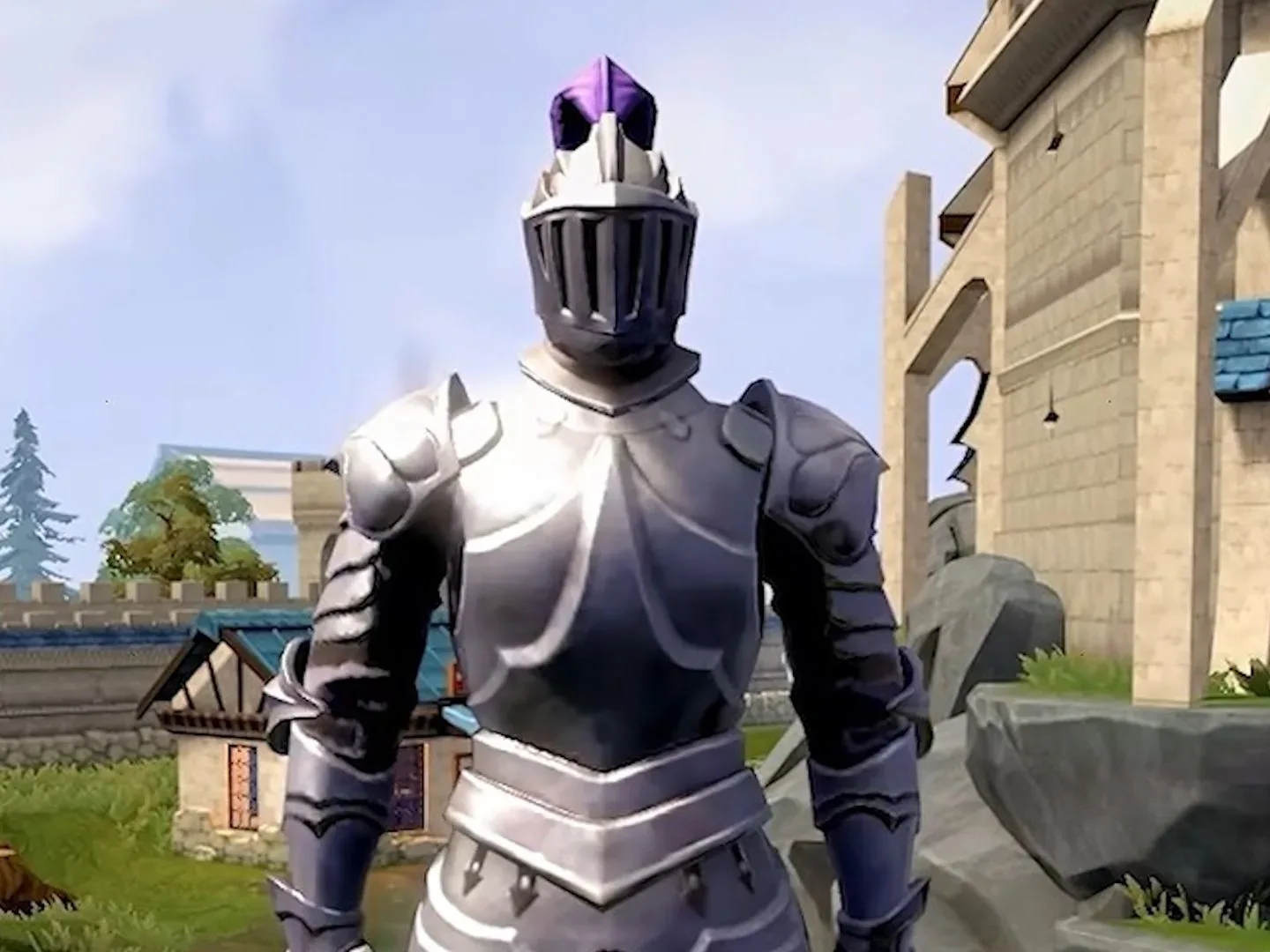 RuneScape screenshot of a knight in steel armor