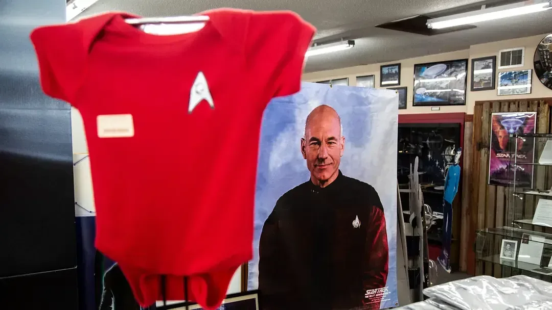 Sir Patrick Stewart as Captain Jean-Luc Picard memorabilia display