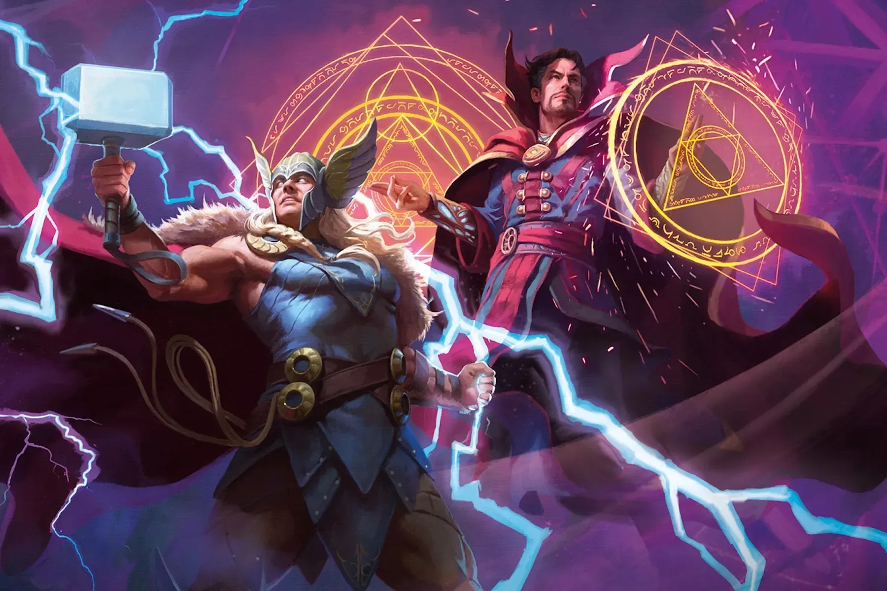 Magic: The Gathering Darkhold Destiny Marvel card artwork featuring the crossover set’s mystical theme