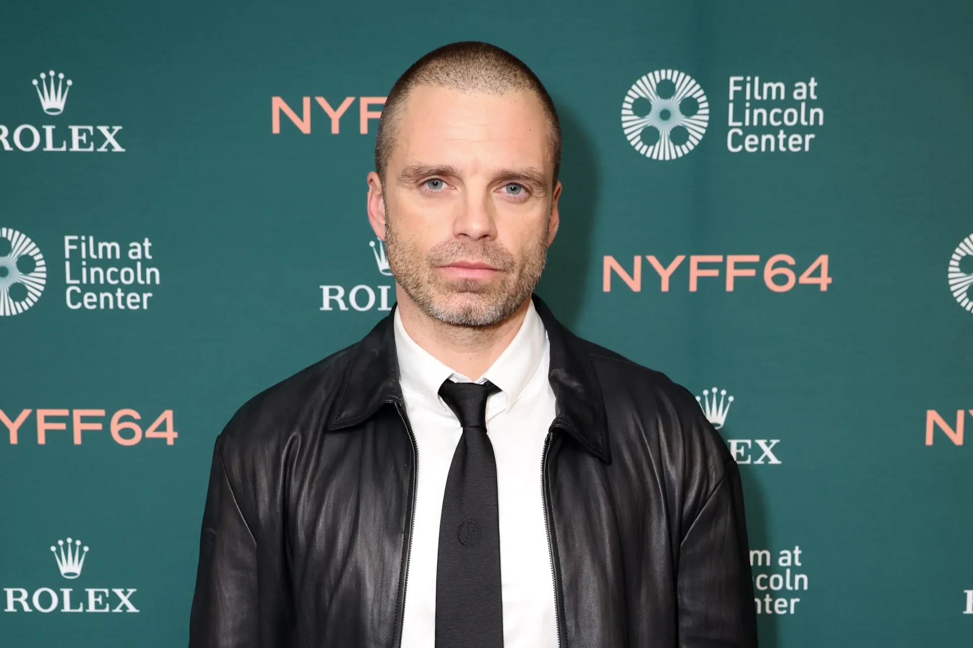 Sebastian Stan discussing Fjord at a film festival screening