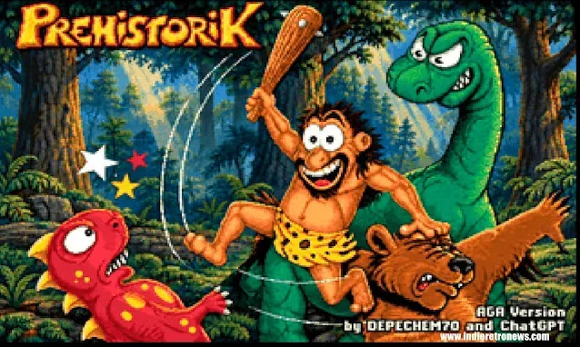 Prehistorik AGA fan overhaul showing enhanced prehistoric platformer scenery on Amiga