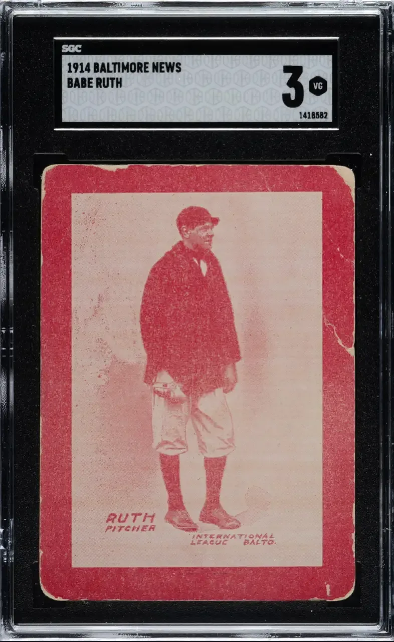 1925 Exhibits Lou Gehrig rookie card in its oversized vending-machine format