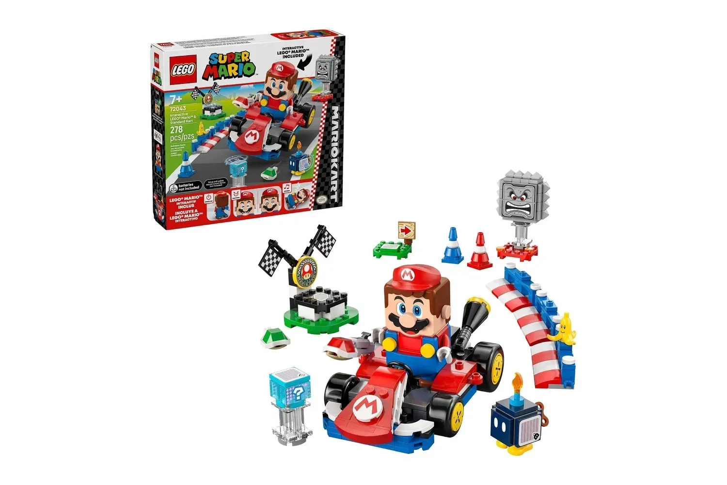 LEGO Super Mario Mario Kart Interactive Building Toy set 72043 with interactive Mario and Standard Kart