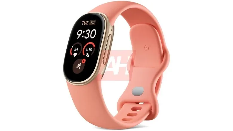 Rose Peach Fitbit Edge wearable alongside Pixel-inspired colour options