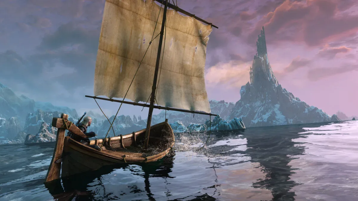 Geralt in The Witcher 3 Remastered with revised lighting