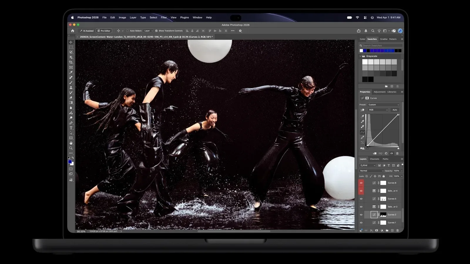 MacBook Pro display showing high-contrast HDR imagery
