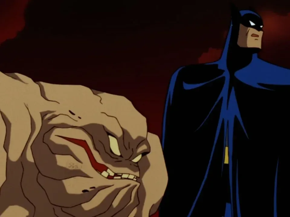 Clayface from Batman: The Animated Series in a shapeshifting sequence